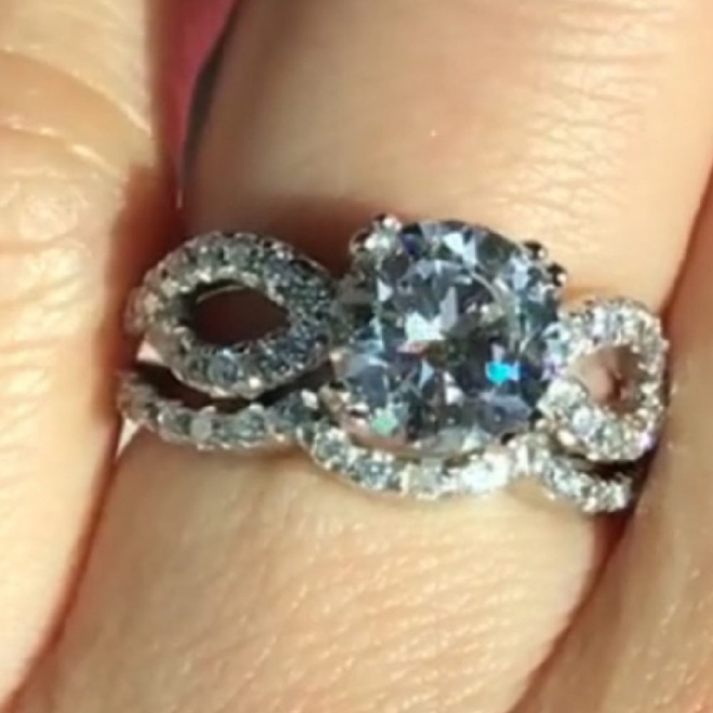 Tiger Gems Ring Bridal Sterling Silver Diamond